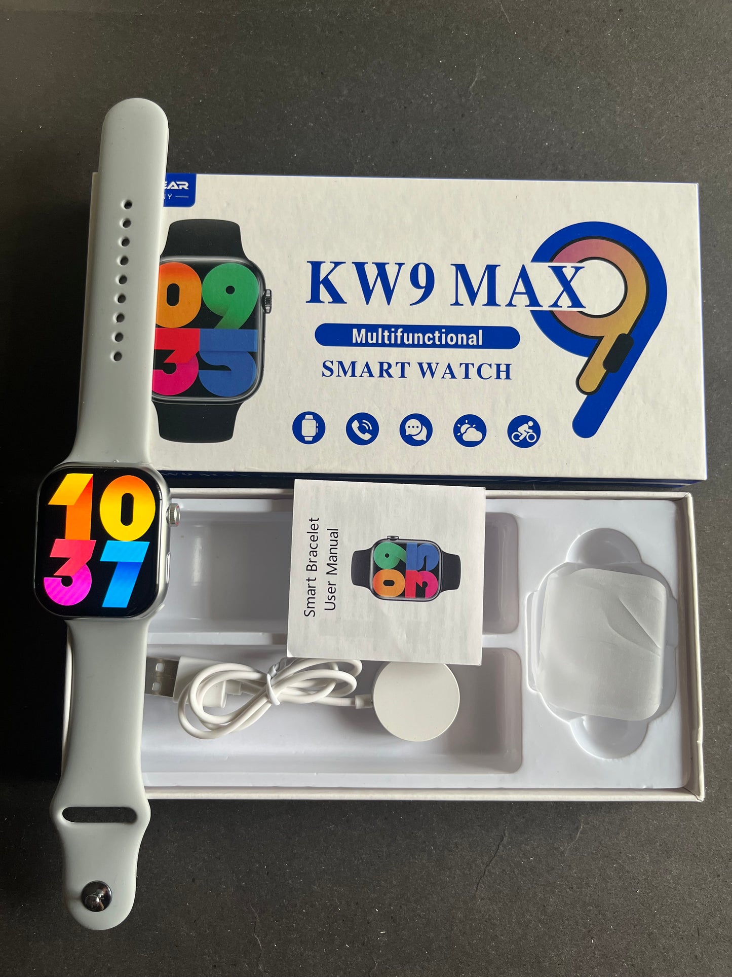 KW9 MAX + Earphone (2nd generation) with Magnetic Charging Case (USB-C) + Magnetic Chain Strap For 22mm. (3 in 1)