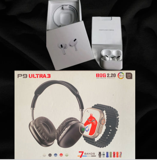 P9 Ultra 3 + Earphone with Magnetic Charging Case with ANC 100% working (2nd Gen)