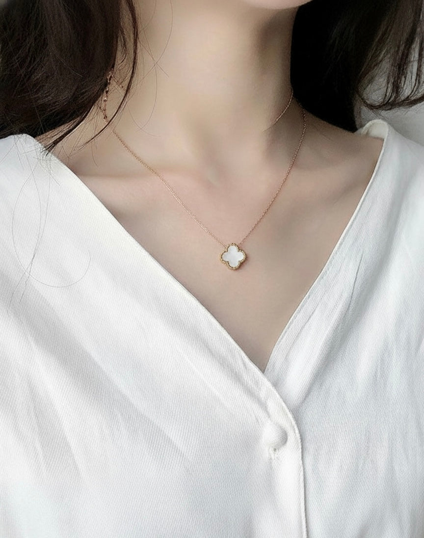 Two Sided Black And White Vancleef Necklace
