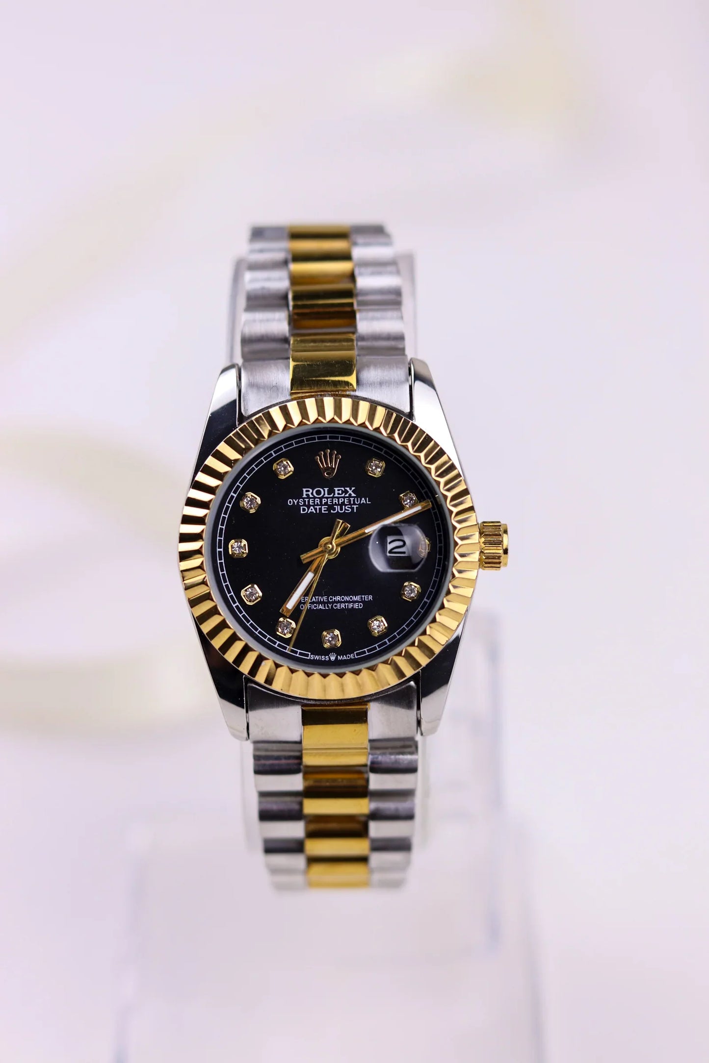 Rolex Black Pearl DateJust Women Watch