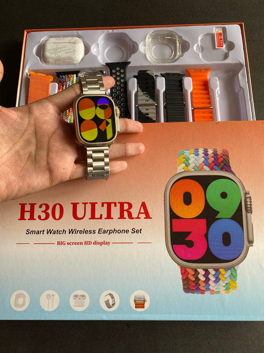 H30 Ultra Smart Watch Wireless Earphone Set