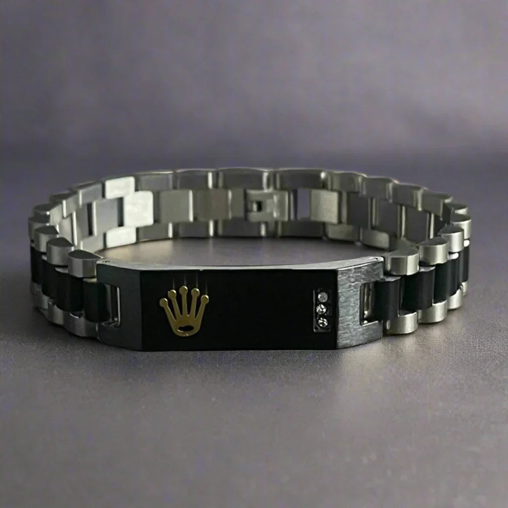 Black Silver RLX Crown Jubilee Bracelet For Men