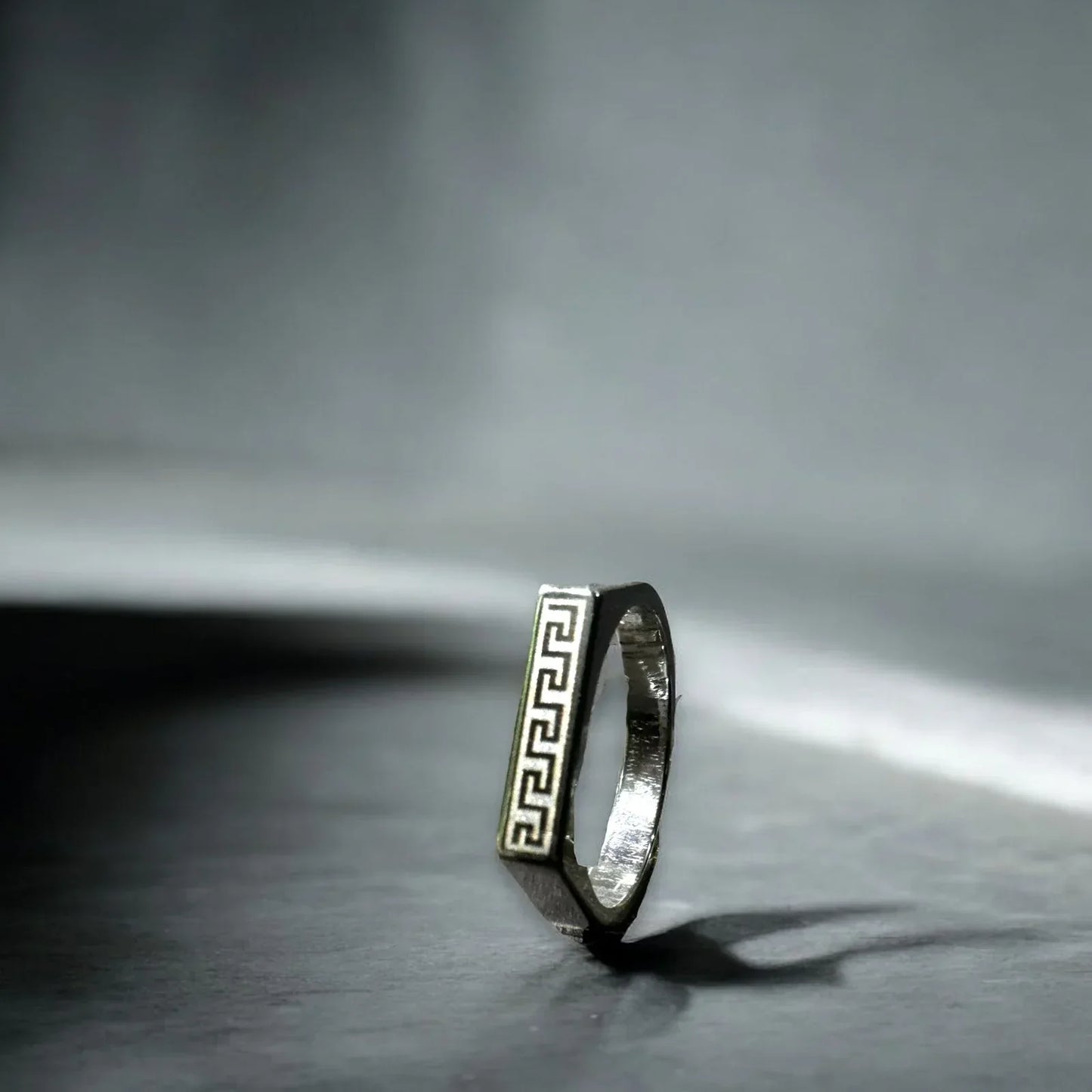 Elysian Greek Key Ring (silver)
