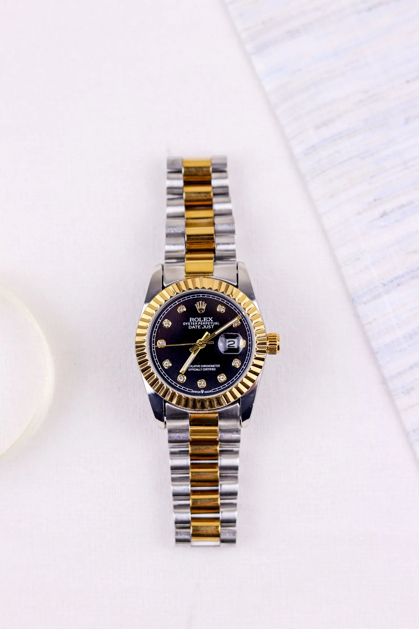 Rolex Black Pearl DateJust Women Watch