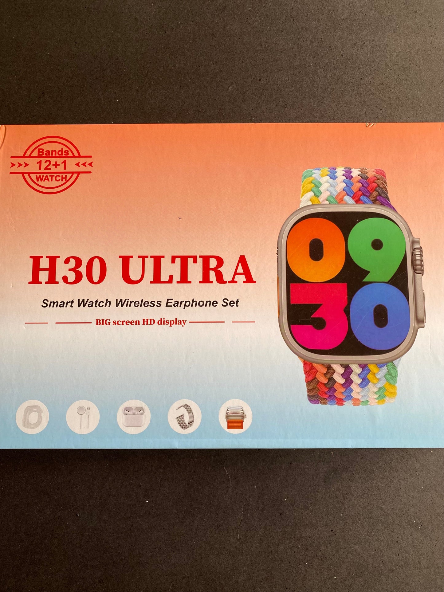 H30 Ultra Smart Watch Wireless Earphone Set